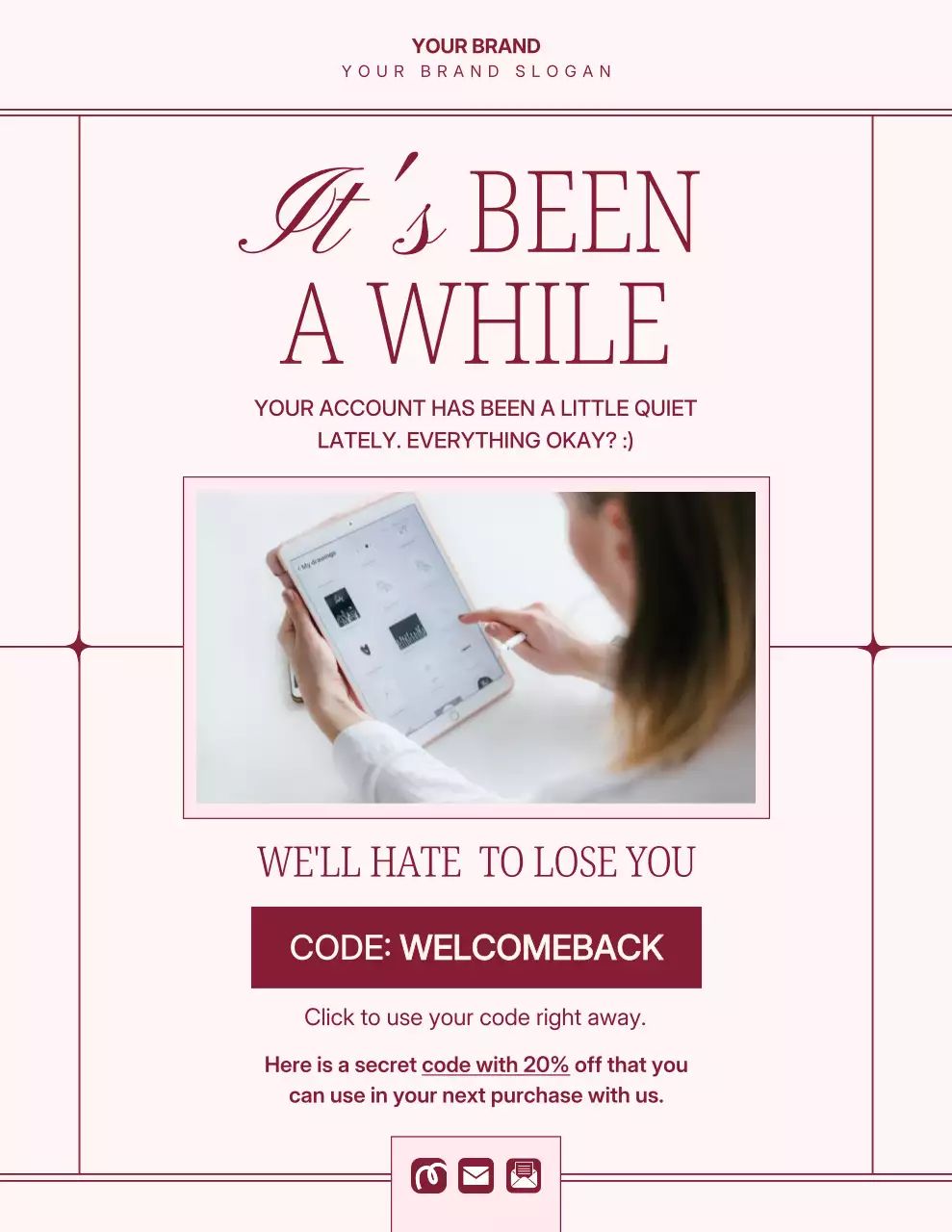 Pink Minimal Customer Promotion Poster