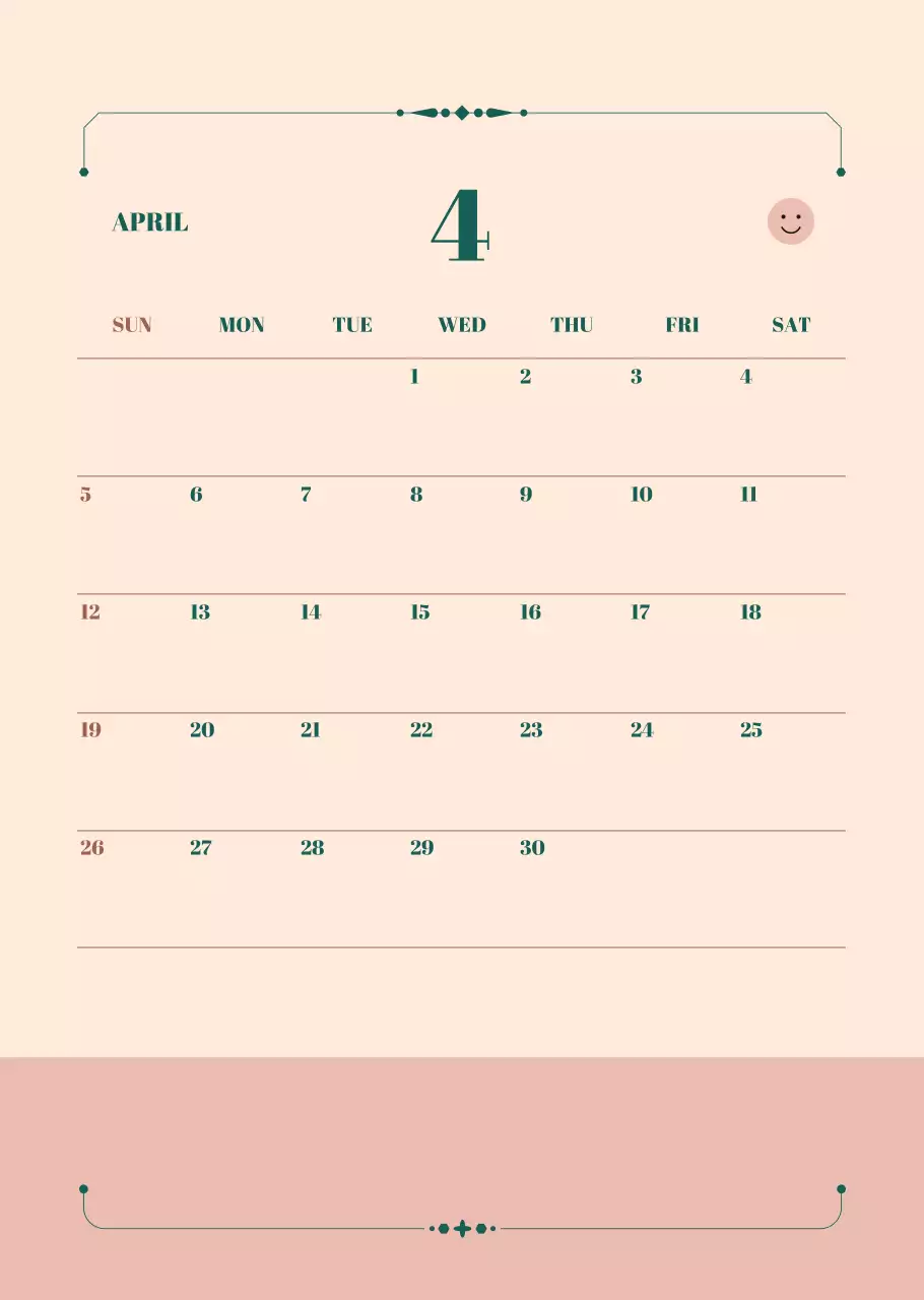 베이지 심플 월간 플래너