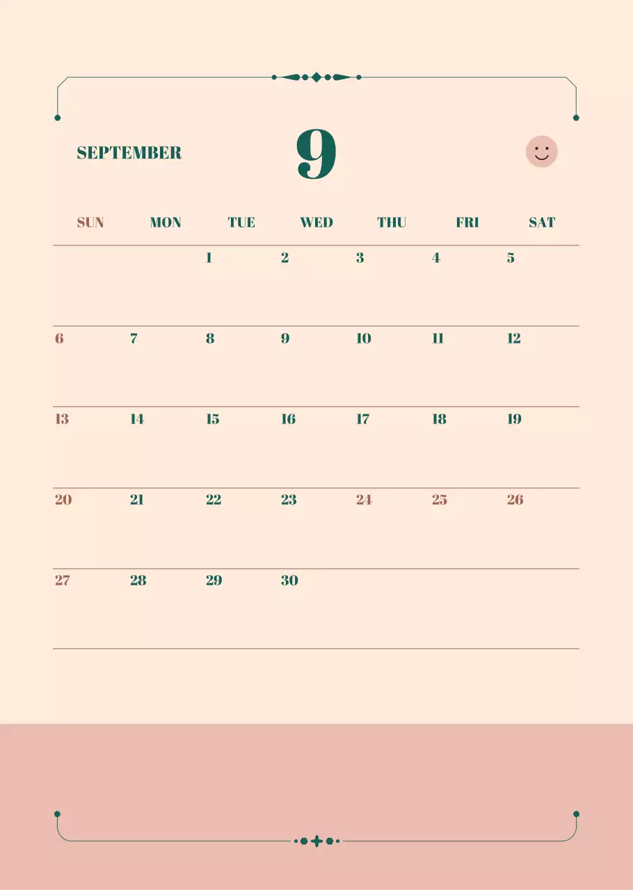 베이지 심플 월간 플래너