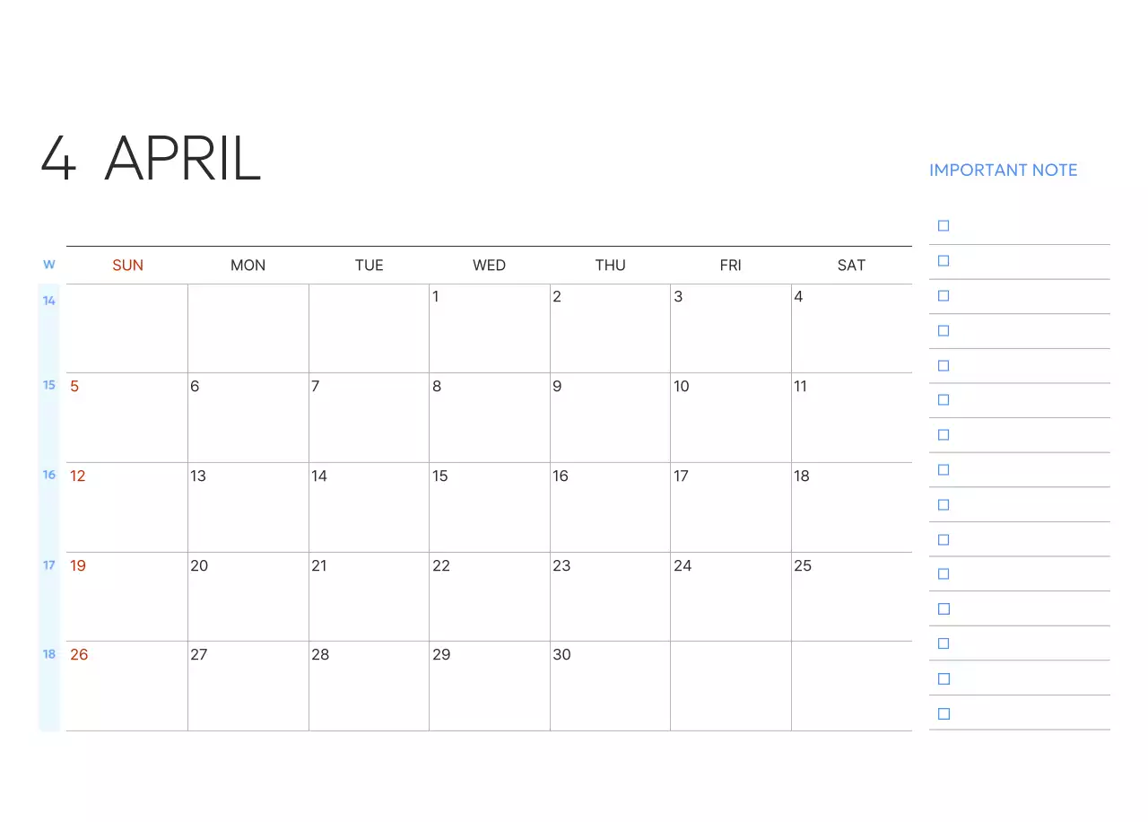 파랑 모던 캘린더 홍보