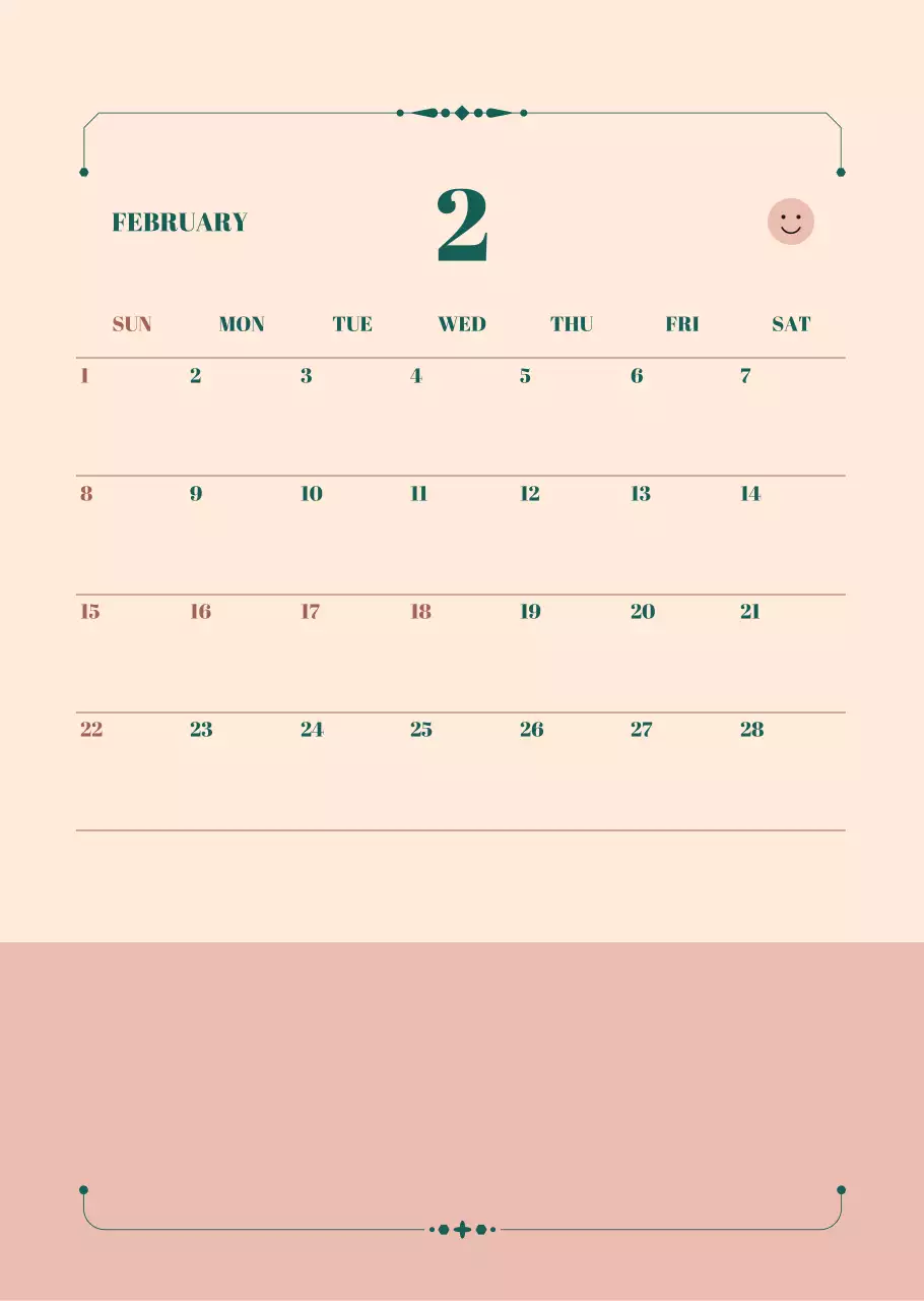 베이지 심플 월간 플래너