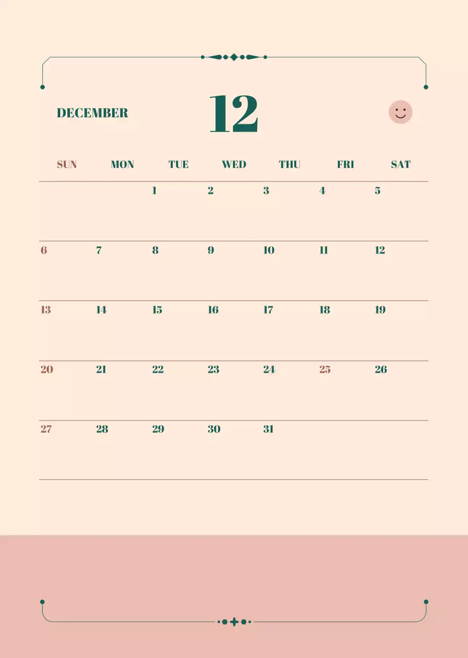 베이지 심플 월간 플래너