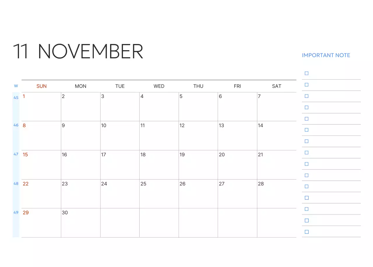 파랑 모던 캘린더 홍보