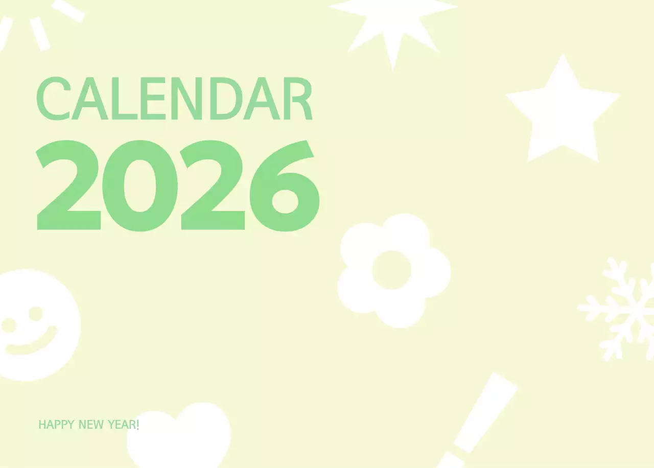 연두 심플 달력 캘린더