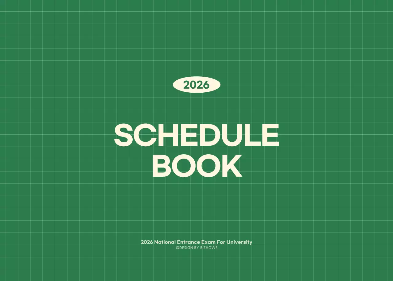 초록색과 연노랑색의 수능 디데이 메모장 컨셉 벽걸이 달력