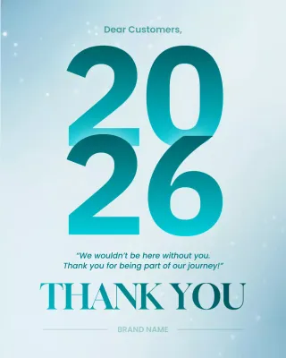 Blue Modern Thank You Card Instagram Post