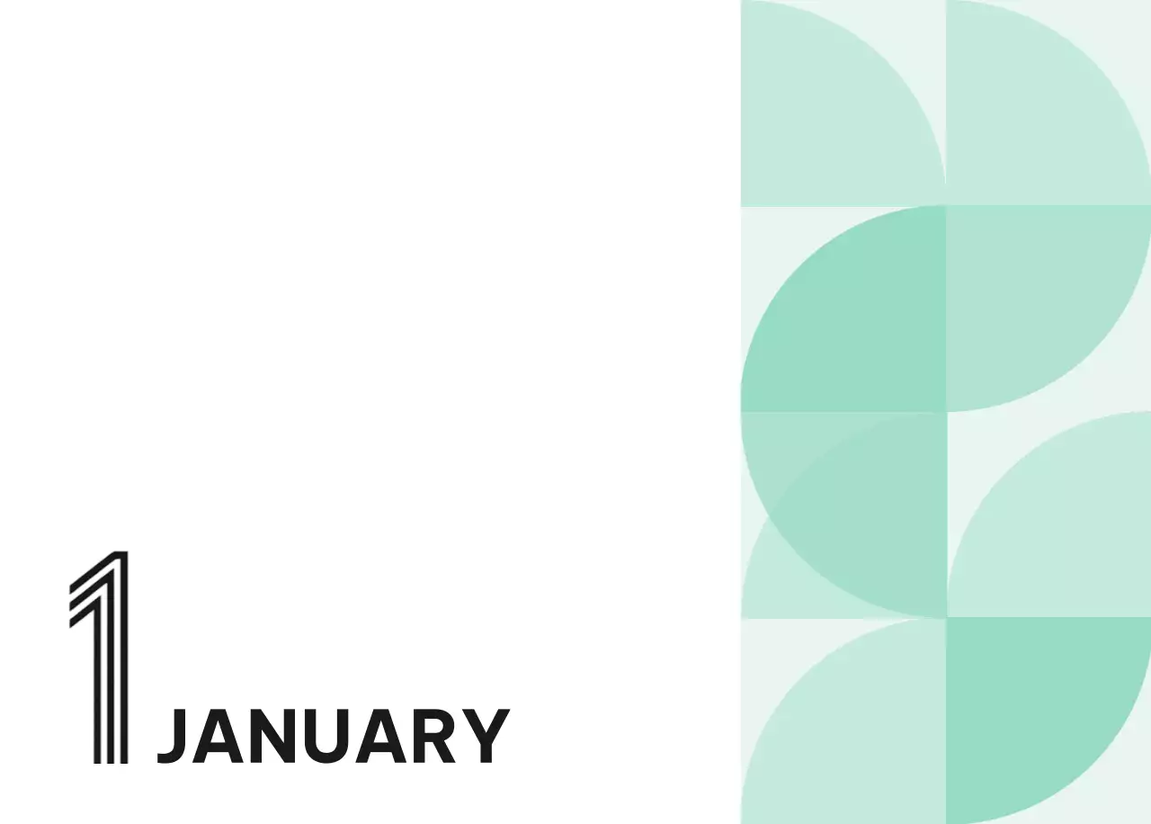 하늘색 모던 캘린더 달력