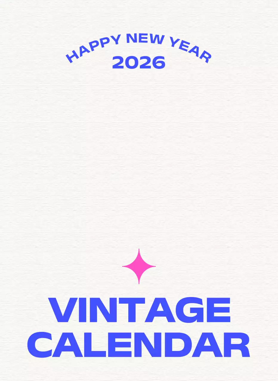 파랑색 빈티지 달력