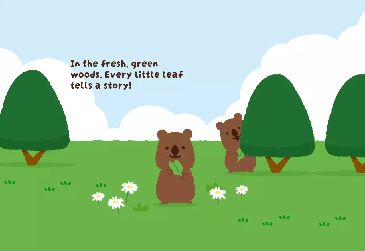 갈색 아기자기한 달력 캘린더