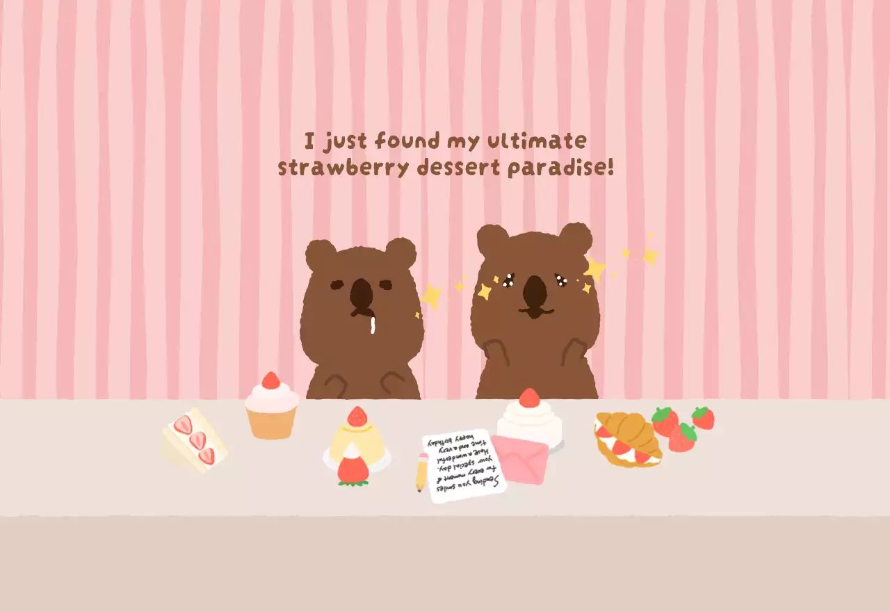 갈색 아기자기한 달력 캘린더