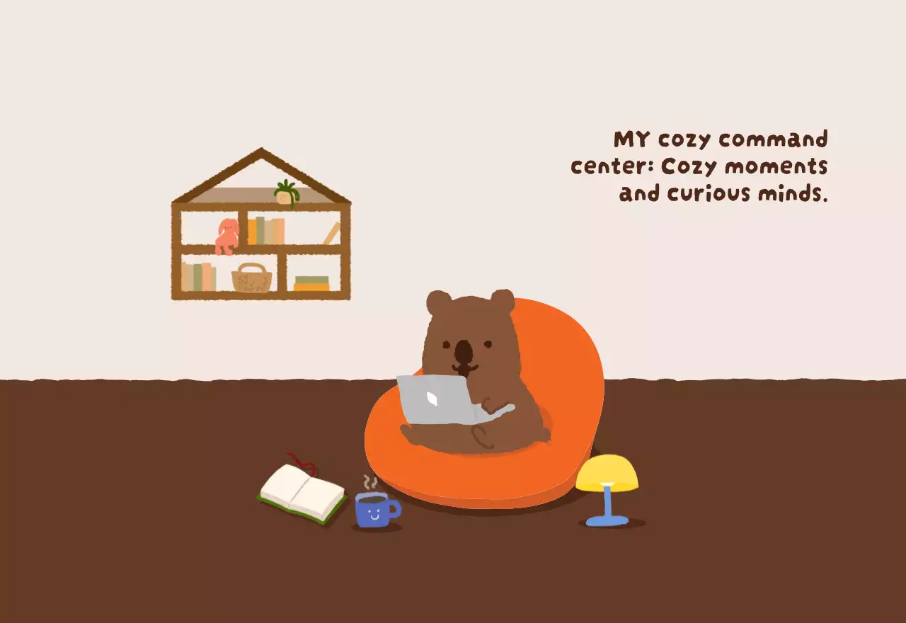 갈색 아기자기한 달력 캘린더