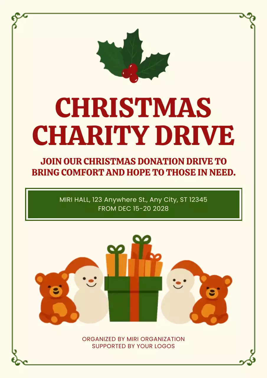 Red Traditional Charity Event Web Poster