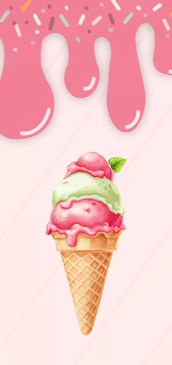 pink retro ice cream advertisement