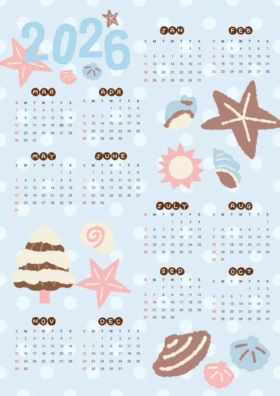 하늘색 아기자기한 달력 기획