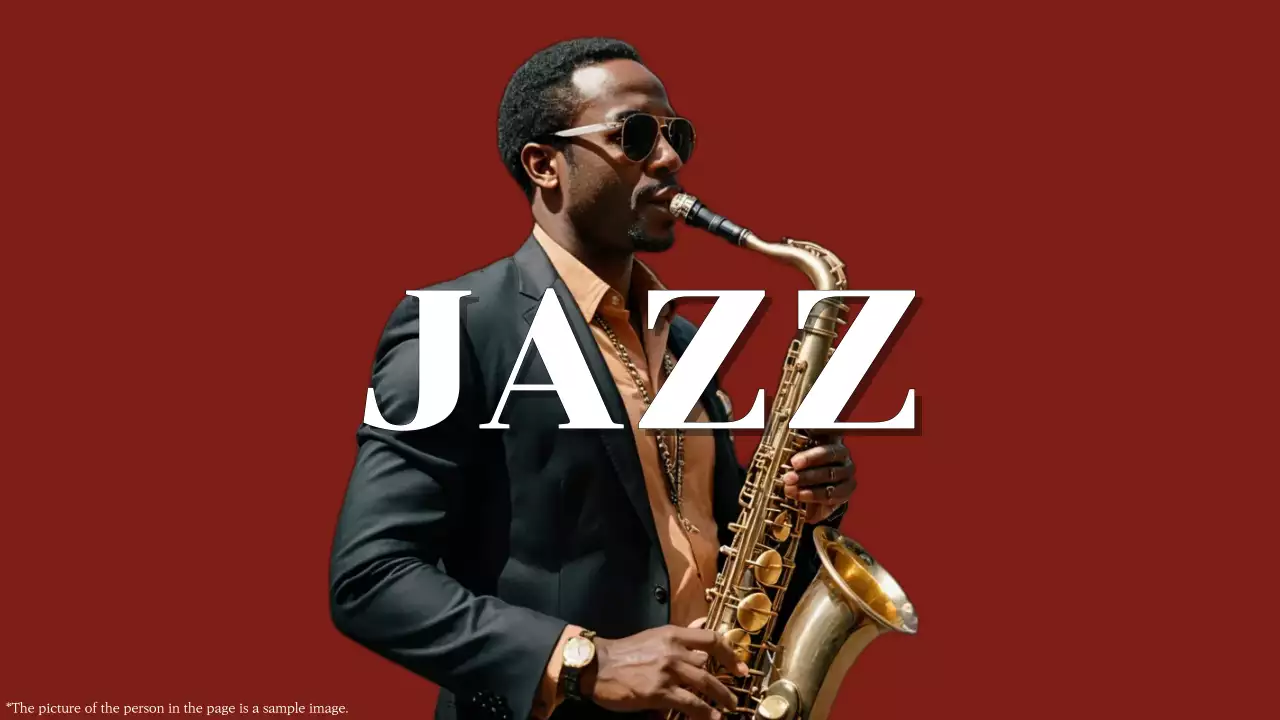 maroon classic jazz advertisement