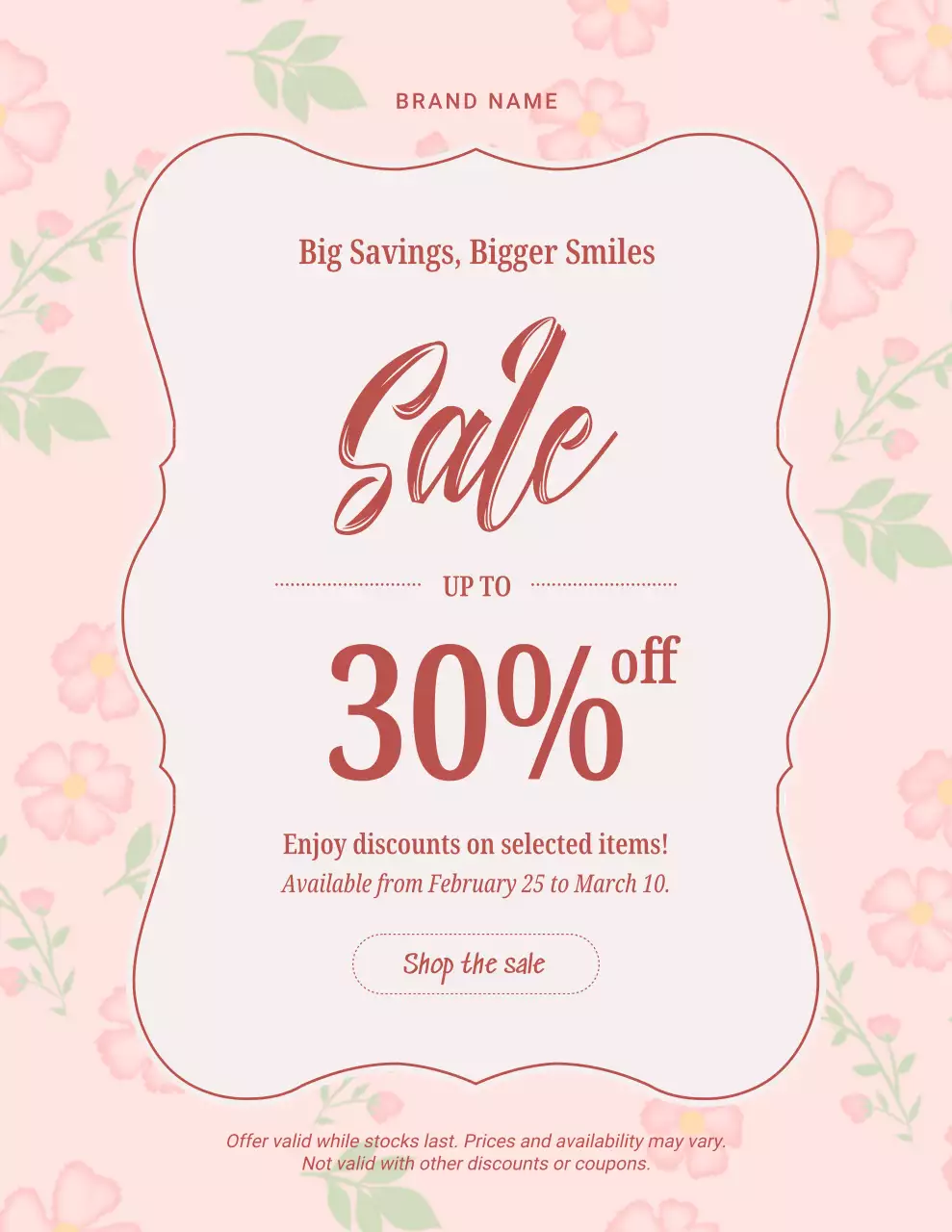 Pink Elegant Sales Promotion Poster
