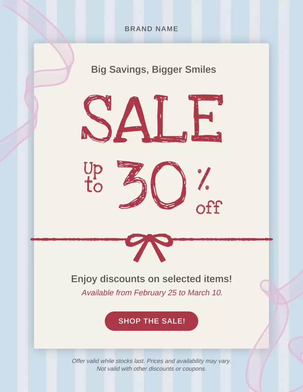 Red and Blue Simple Sales Promotion Poster