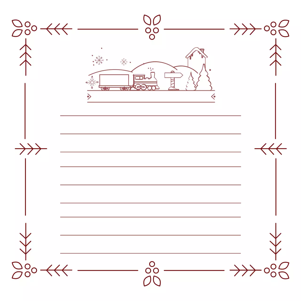 딥레드 빈티지 기차 편지