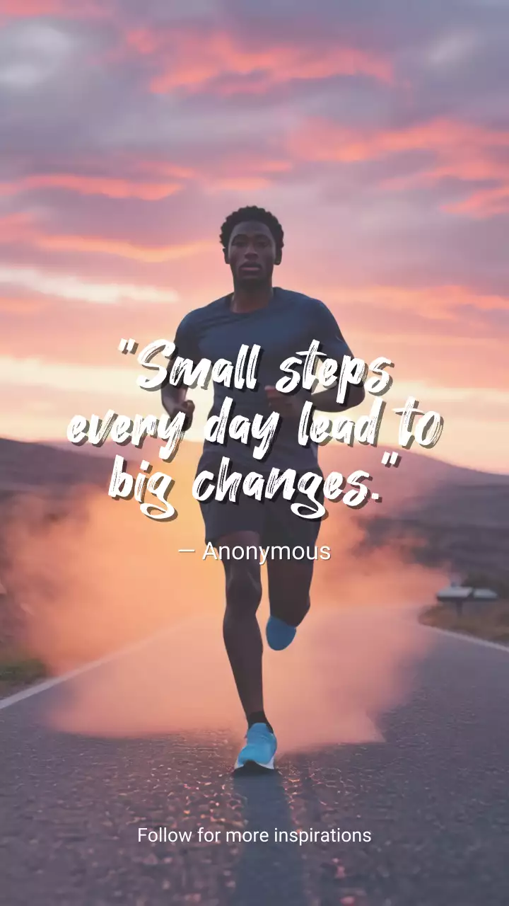 주황색 동기 부여 피트니스 포스터