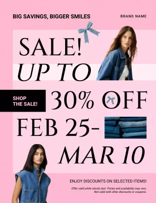 Pink and Black Modern Sales Promotion Poster