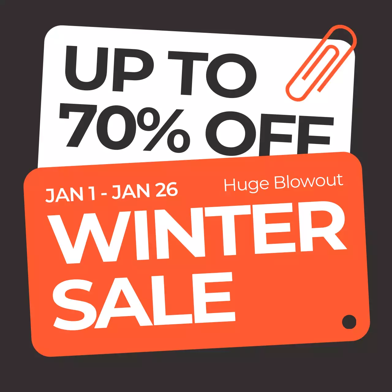 Orange Simple Winter Promotion Social Media Post