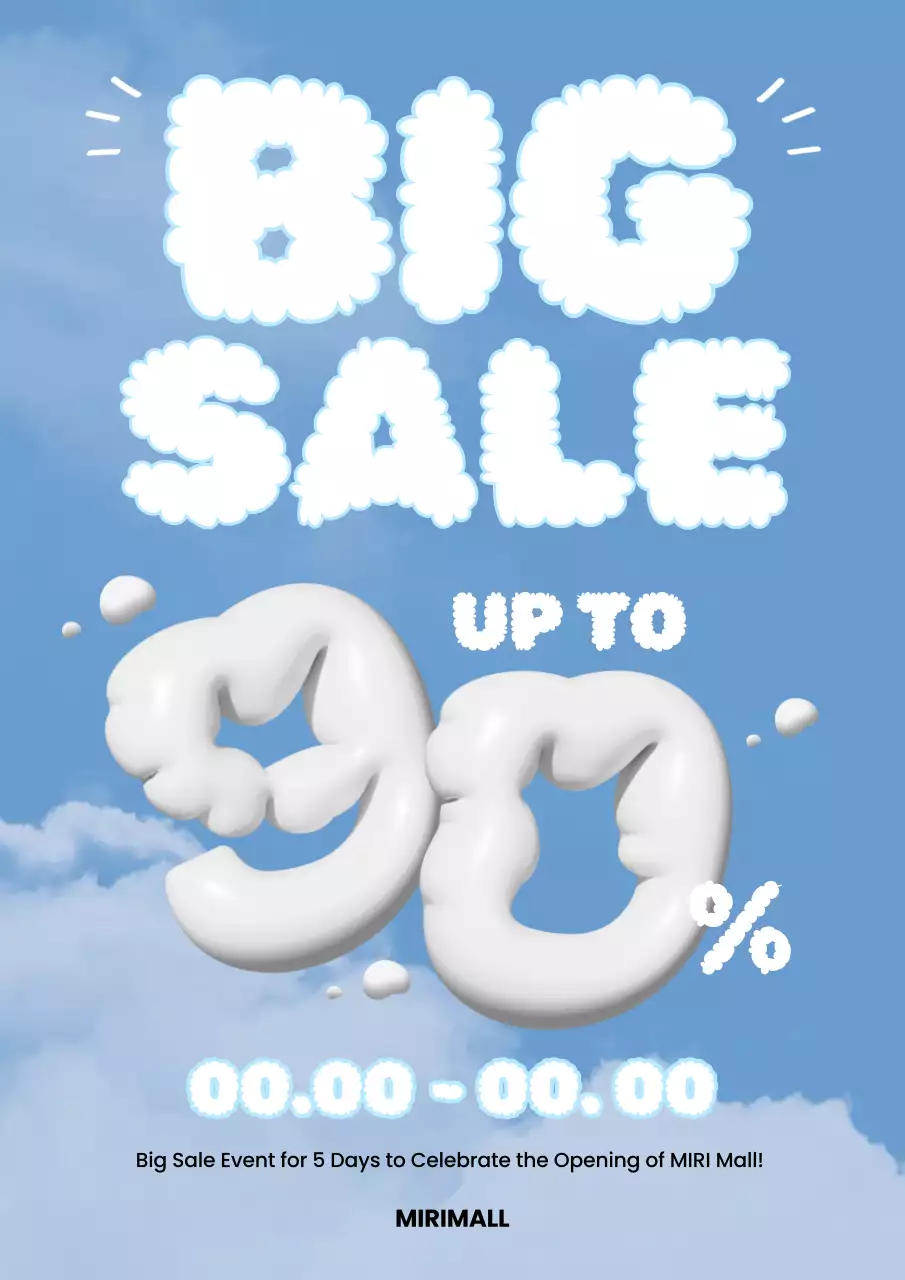 Blue Trendy Sale Promotion Poster