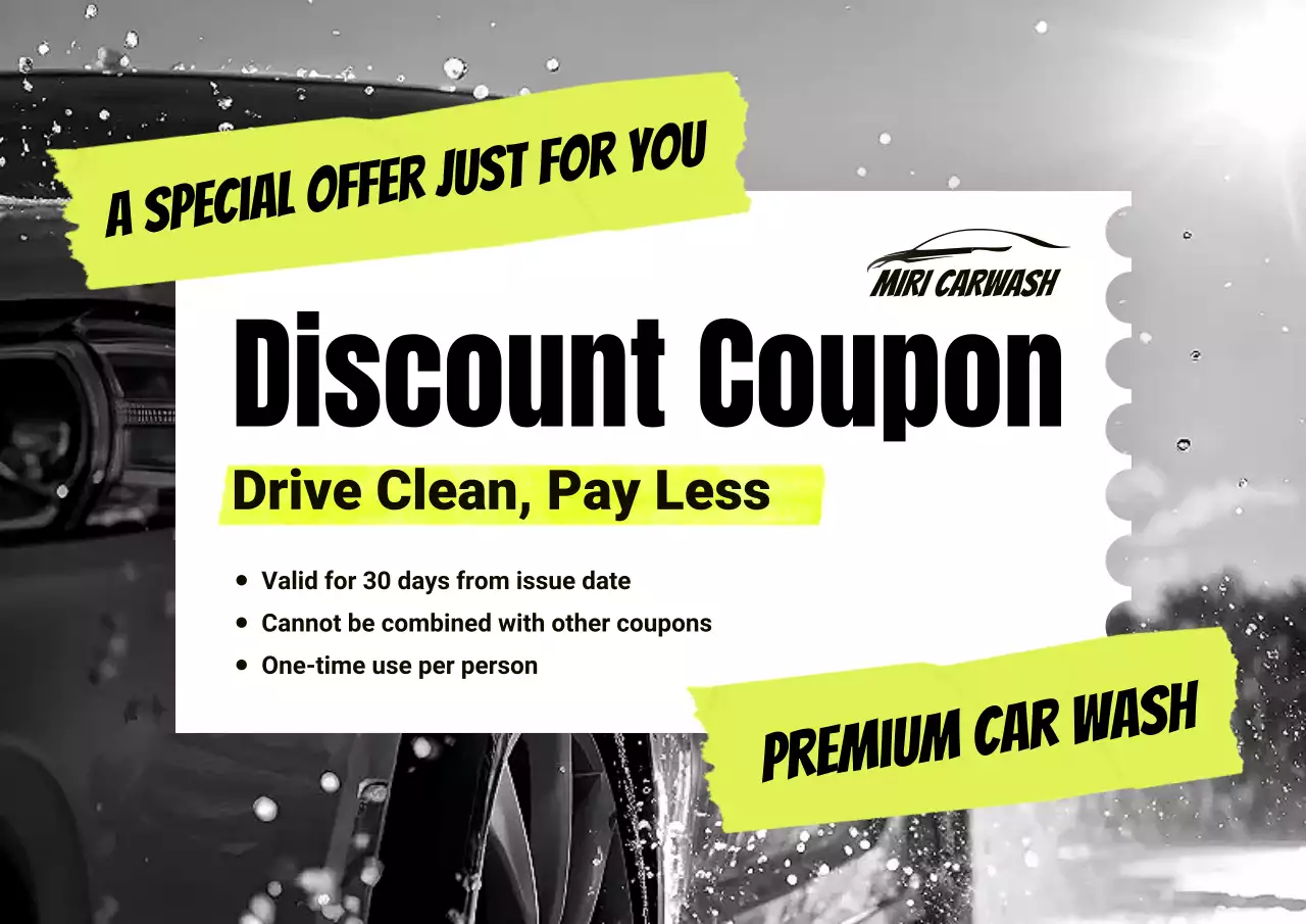 Yellow modern car wash promotion