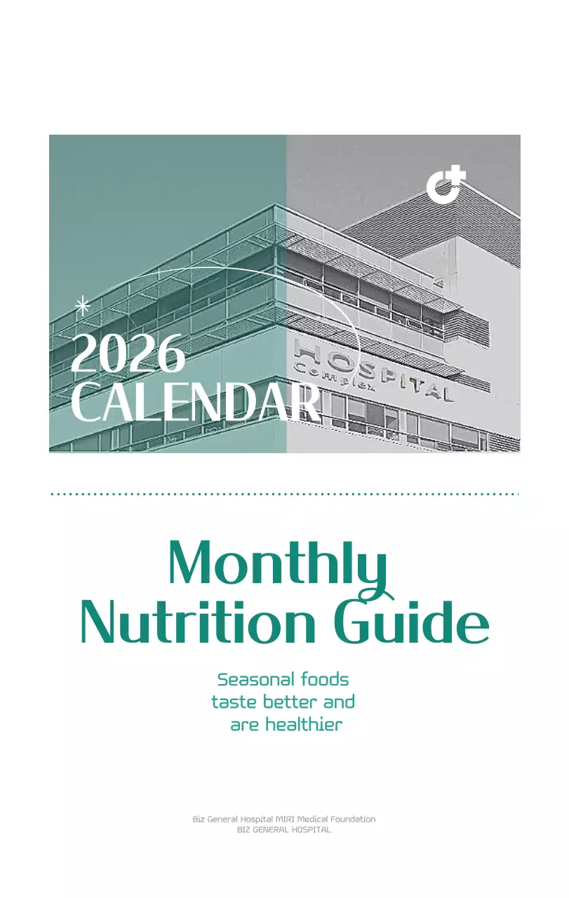 Kalender rumah sakit dengan konsep yang bersih dan penuh warna