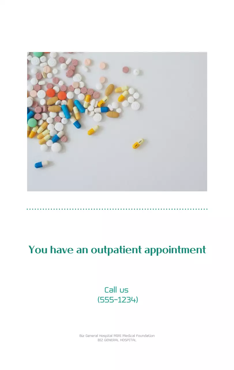 Kalender rumah sakit dengan konsep yang bersih dan penuh warna