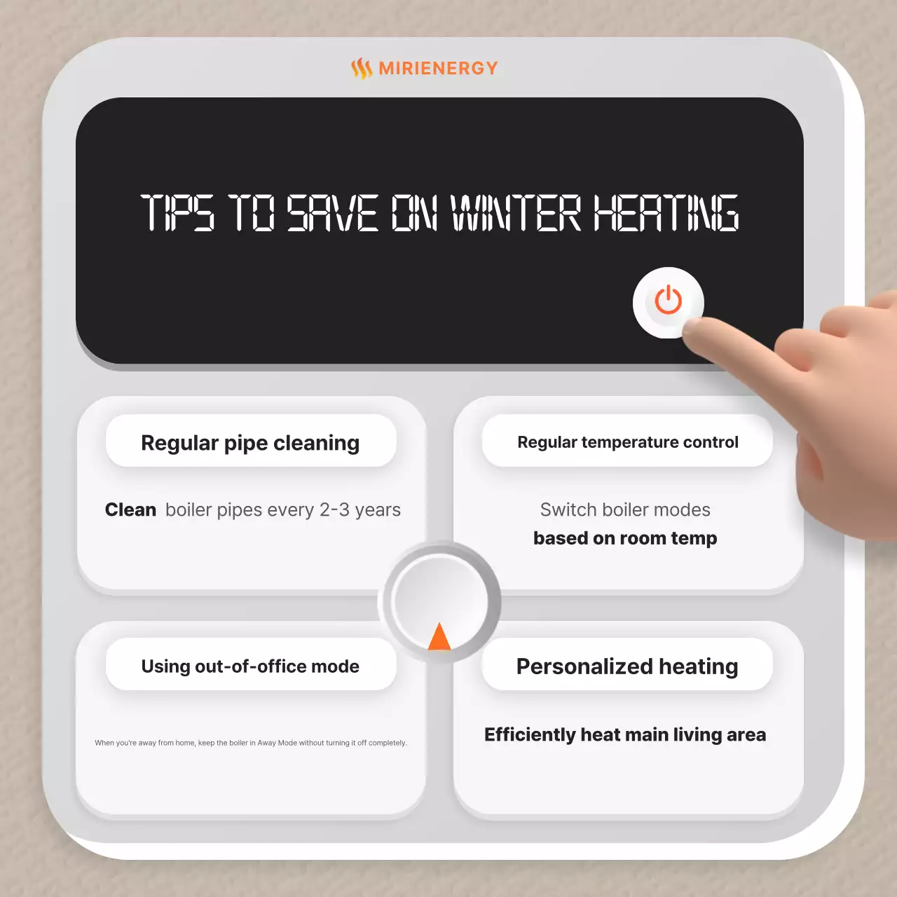 Guia simples de economia de energia em bege