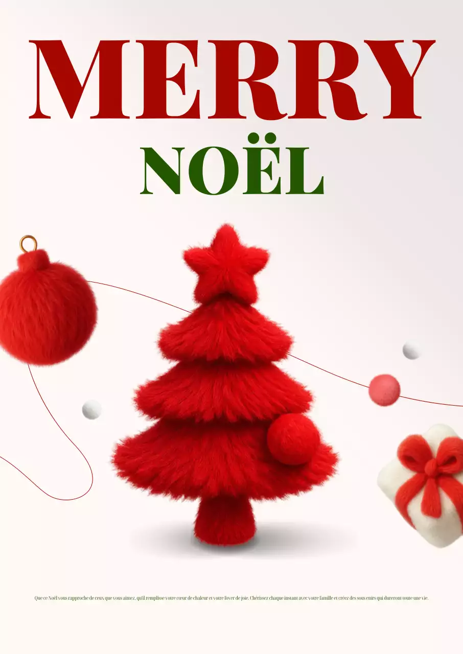 Vœux de Noël simples en rouge