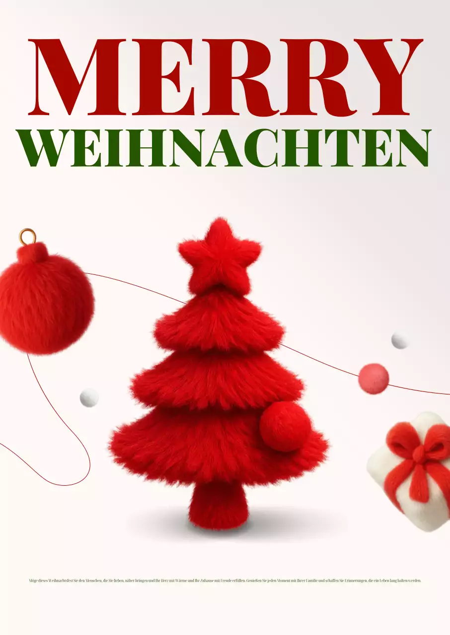 Rote, schlichte Weihnachtsgrüße