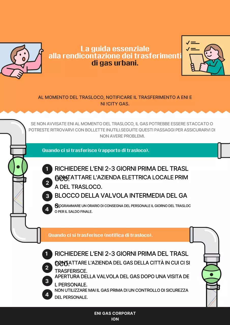 Linee guida sulla sicurezza del gas arancione semplice