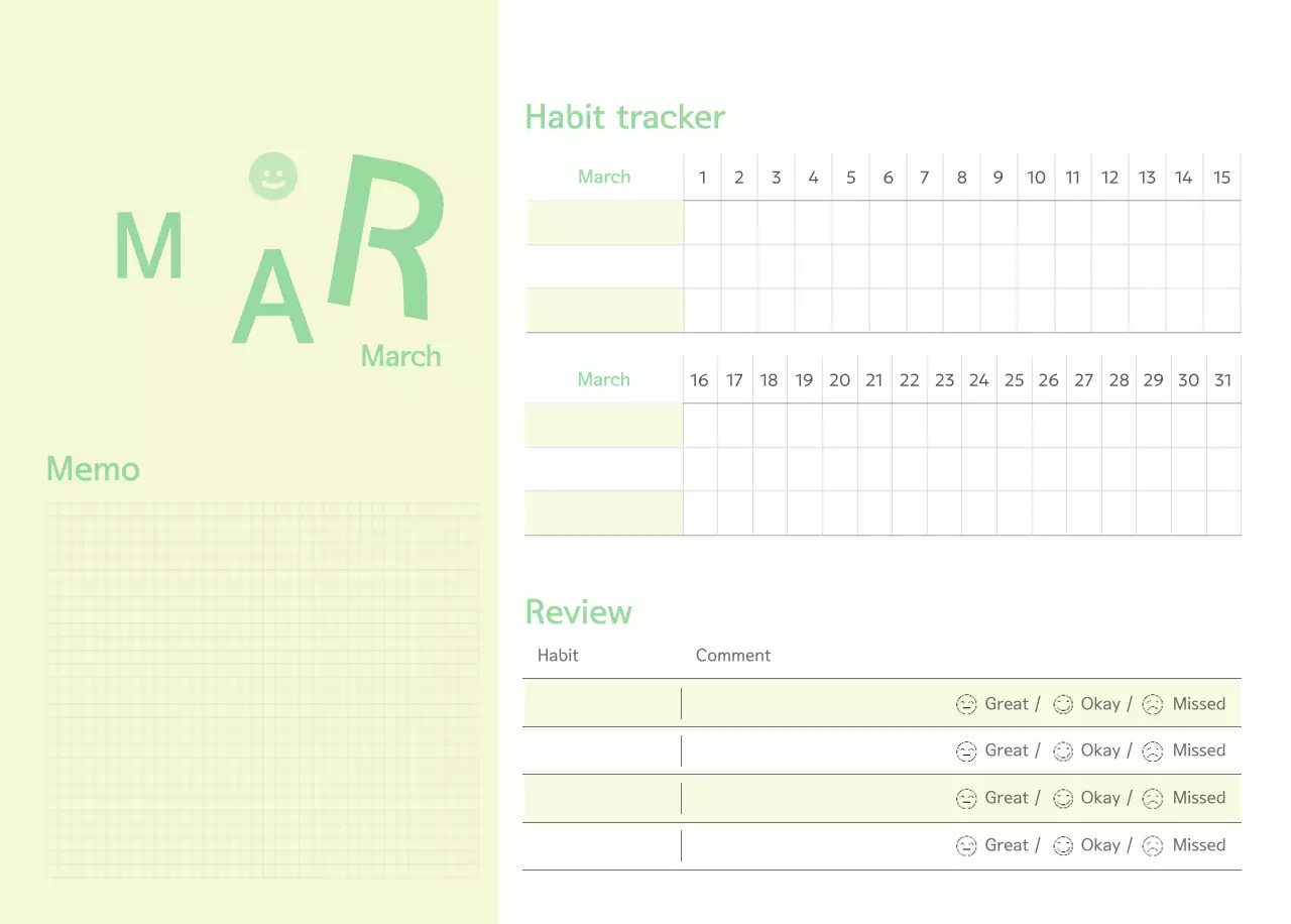 Kalender Hijau Sederhana