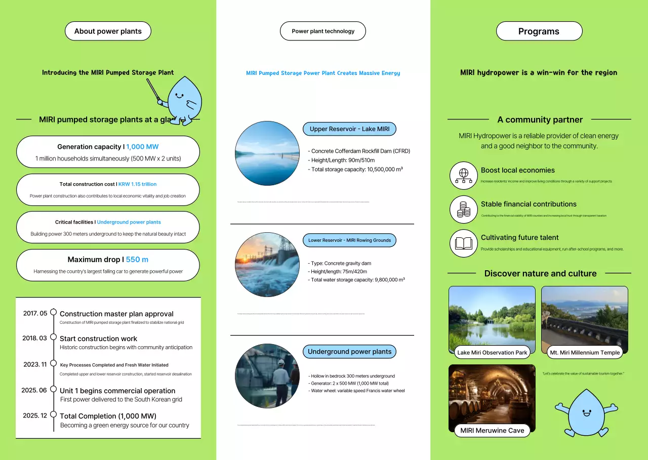 Sky Blue Simple Hydroelectric Power Plant Promotion