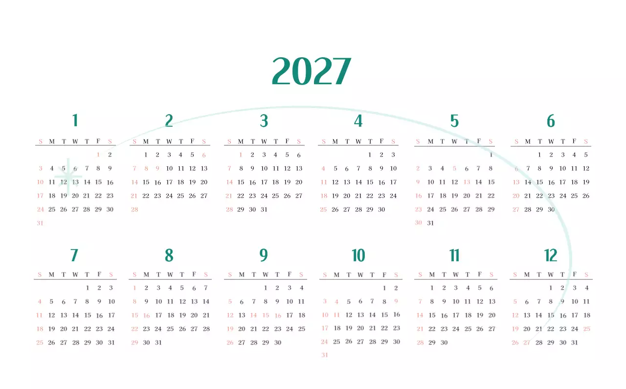 Kalender rumah sakit dengan konsep yang bersih dan penuh warna