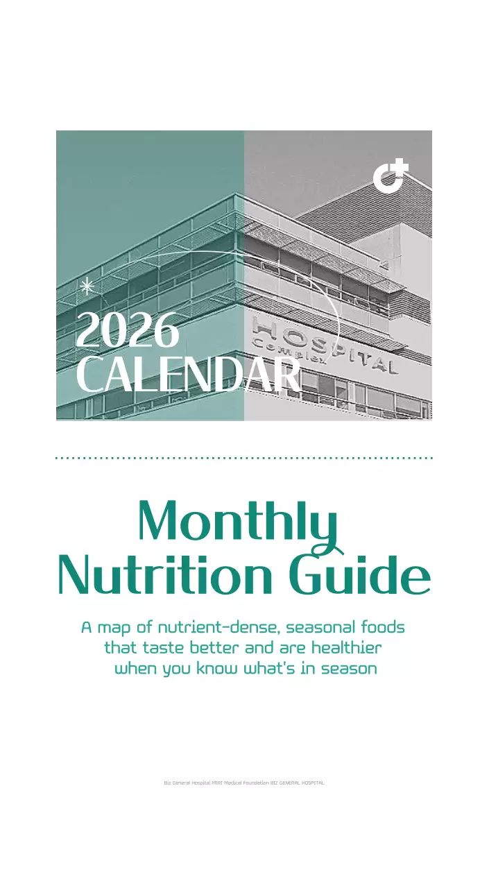 Kalender rumah sakit dengan konsep yang bersih dan penuh warna