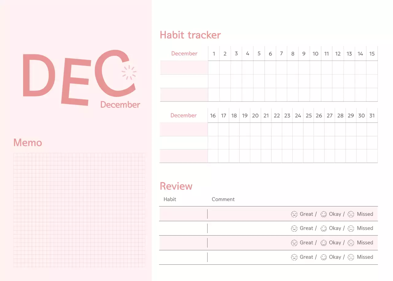 Kalender Hijau Sederhana