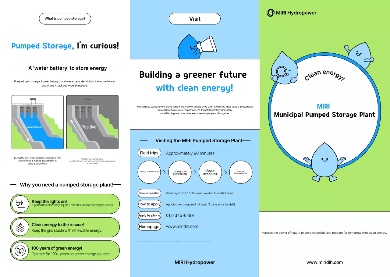 Promosi Pembangkit Listrik Tenaga Air Sederhana Warna Biru Langit