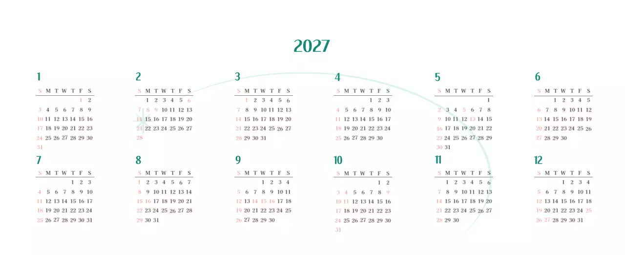 Kalender rumah sakit dengan konsep yang bersih dan penuh warna