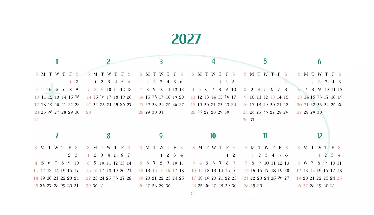 Kalender rumah sakit dengan konsep yang bersih dan penuh warna