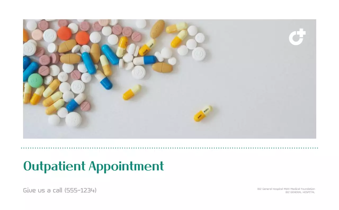 Kalender rumah sakit dengan konsep yang bersih dan penuh warna