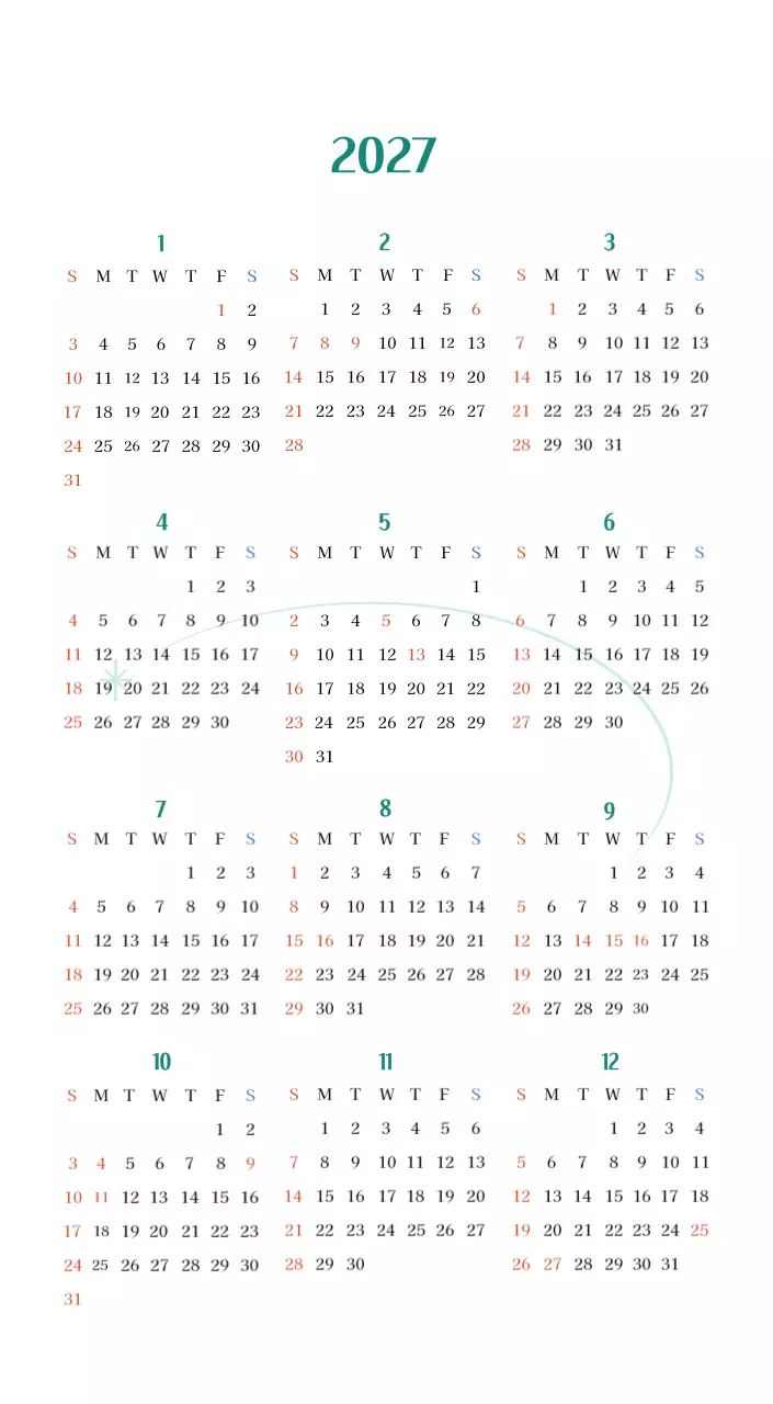 Kalender rumah sakit dengan konsep yang bersih dan penuh warna