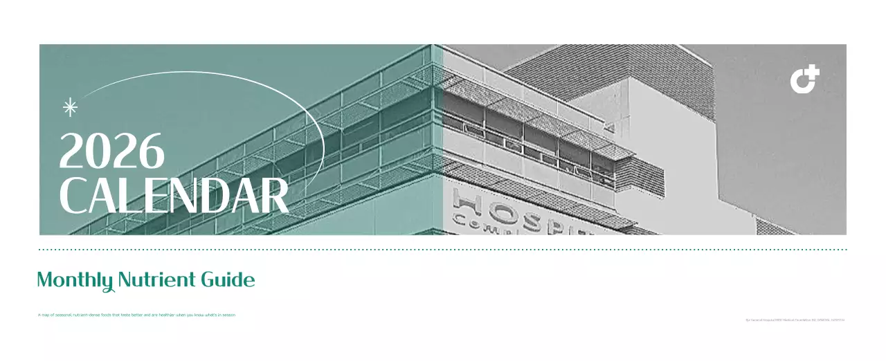 Kalender rumah sakit dengan konsep yang bersih dan penuh warna