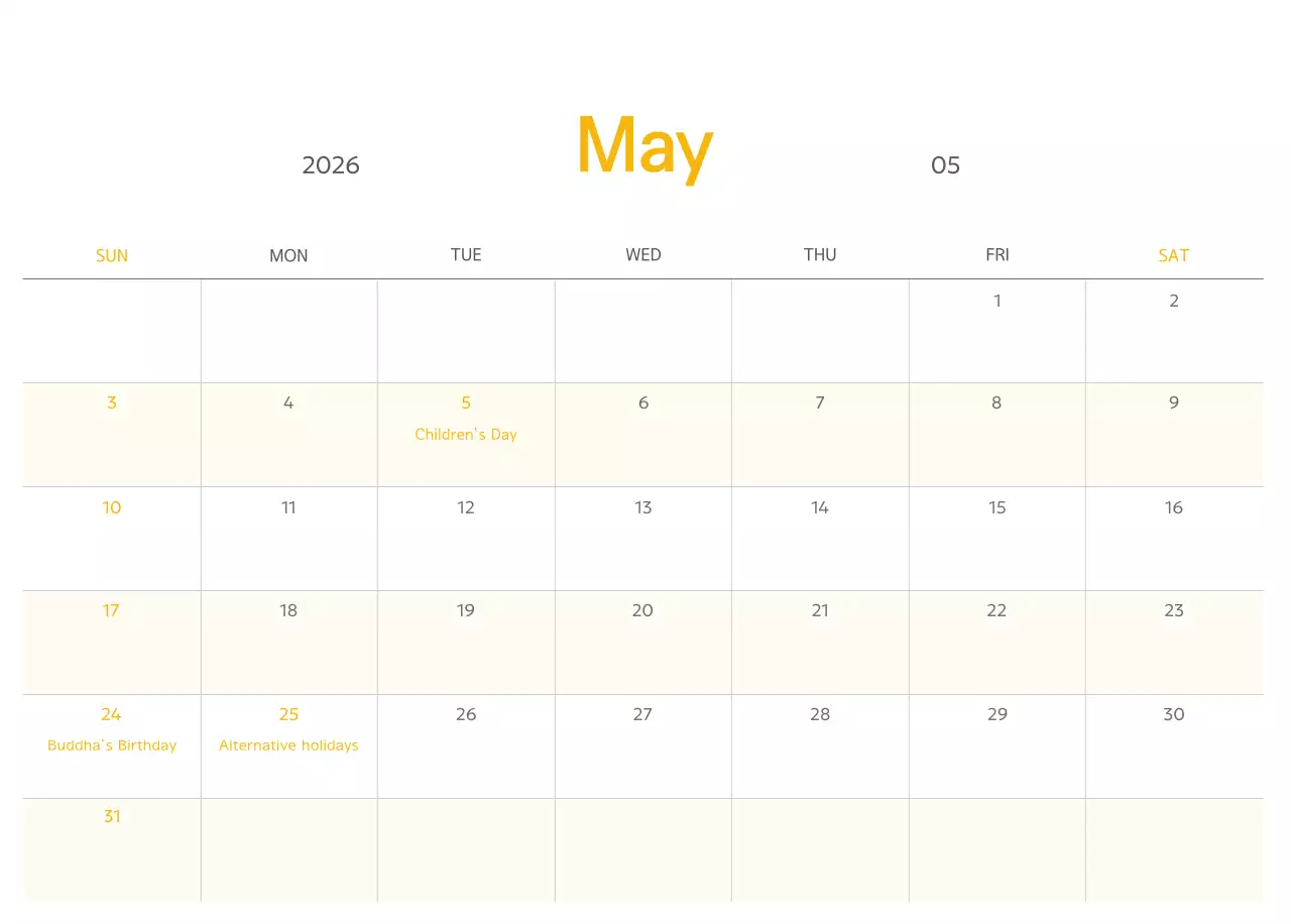 Kalender Hijau Sederhana