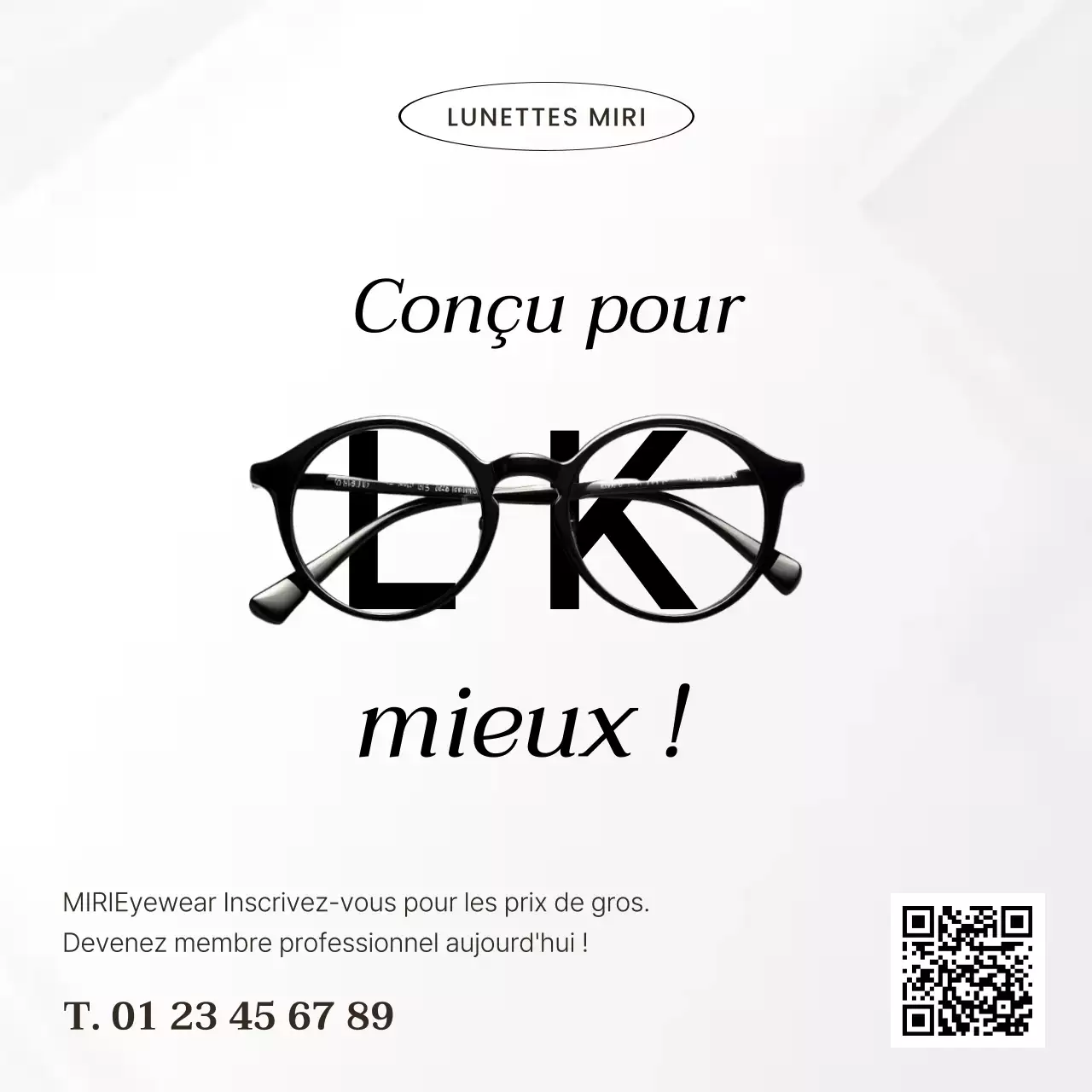 Publicité pour la vente en gros de lunettes noires modernes