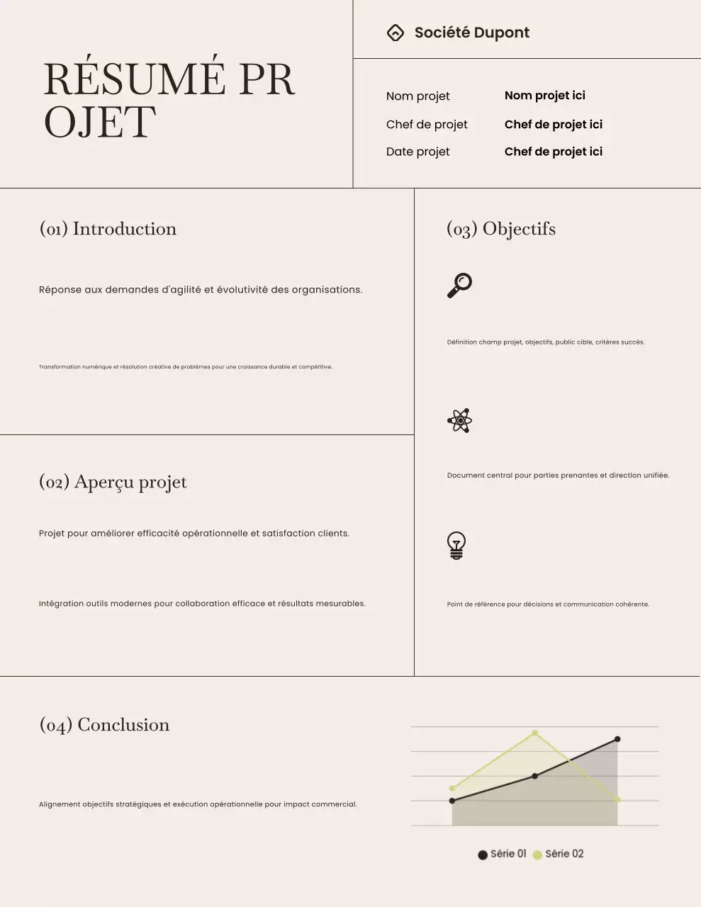 Lettre de rapport minimaliste beige et marron