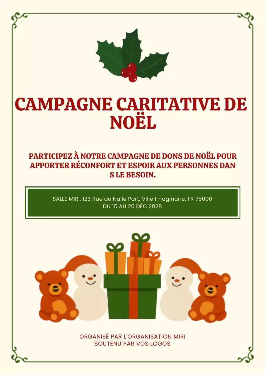 Affiche Web rouge traditionnelle pour un événement caritatif