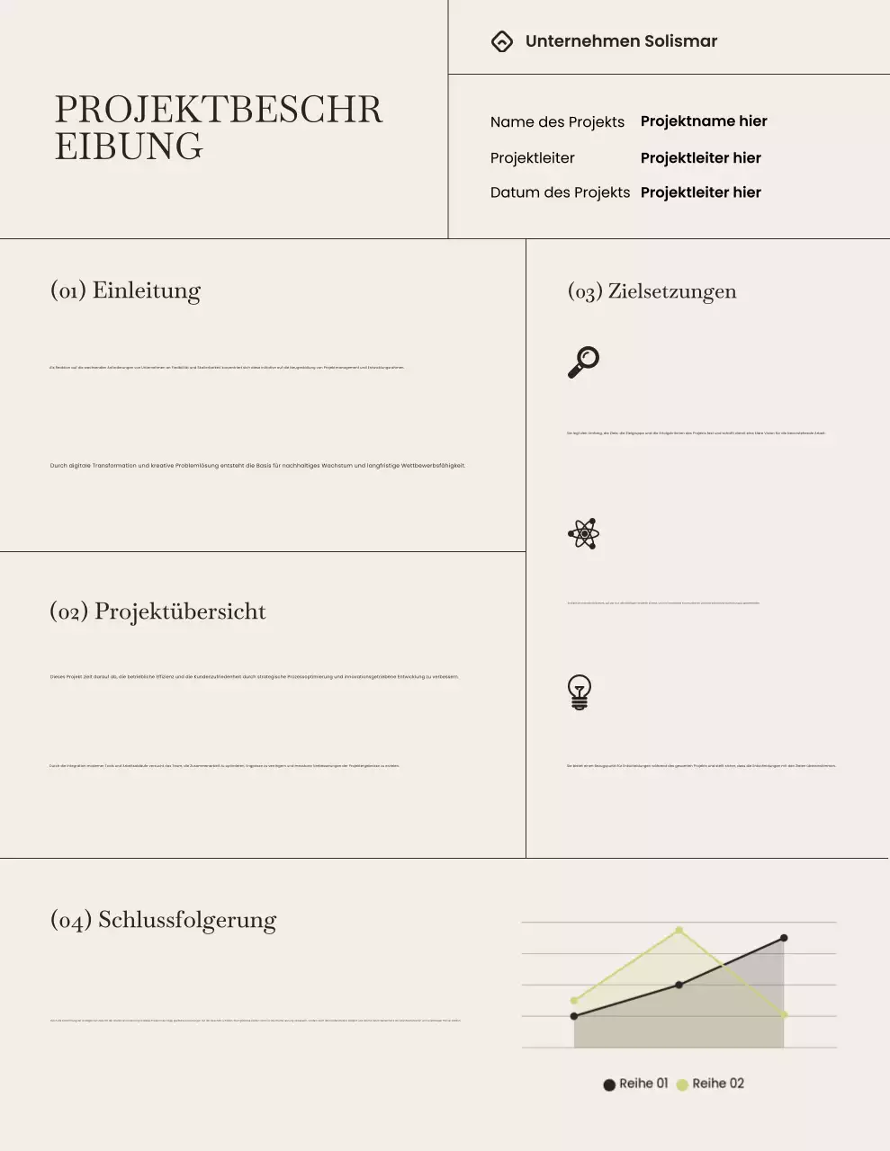 Minimalistischer Berichtsbrief in Beige und Braun