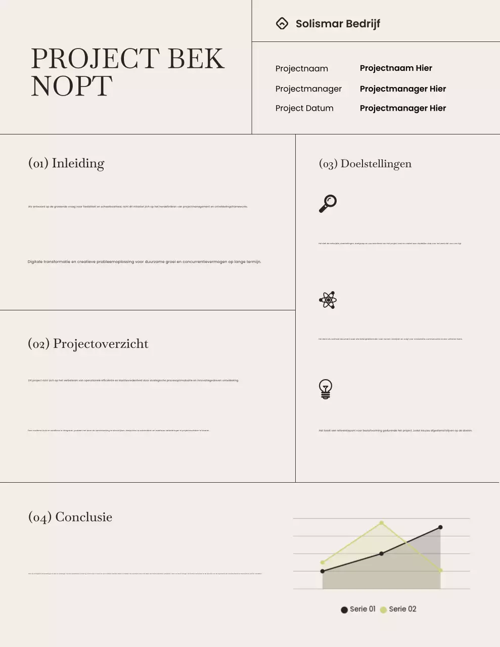 Beige en bruine minimalistische rapportbrief